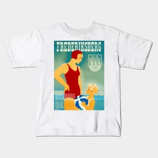 Vintage Travel Poster Denmark Frederiksberg Kids T-Shirt